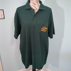 Joey Roo Polo Shirt Mens Outback Australia Short Sleeve green large Embroidery